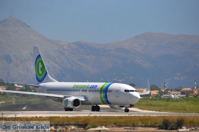 Vliegtuig Vliegtuig van Transavia op Corfu